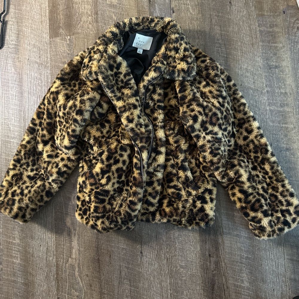 Leopard Print Faux Fur Jacket